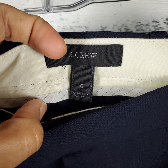 J. Crew Tollegno 1900 Italian Wool Blue Trousers Pants Sz 6 Classic Workwear - Picture 3 of 9